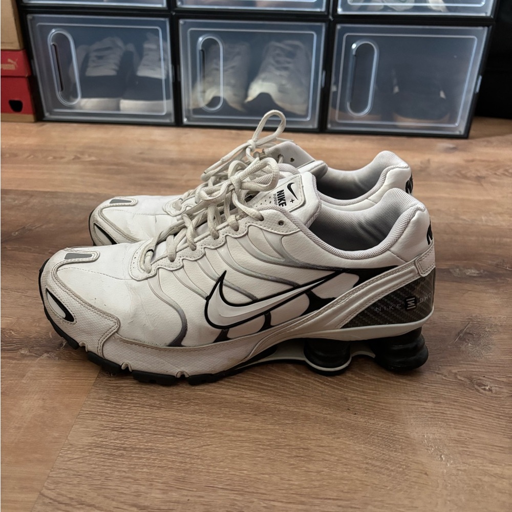 Nike Shox White and Black Y2K Sneakers